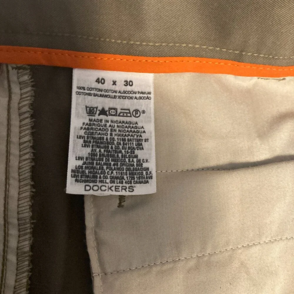 Dockers Mens Khaki Brown Chino Pants 40 x 30 - Picture 4 of 6